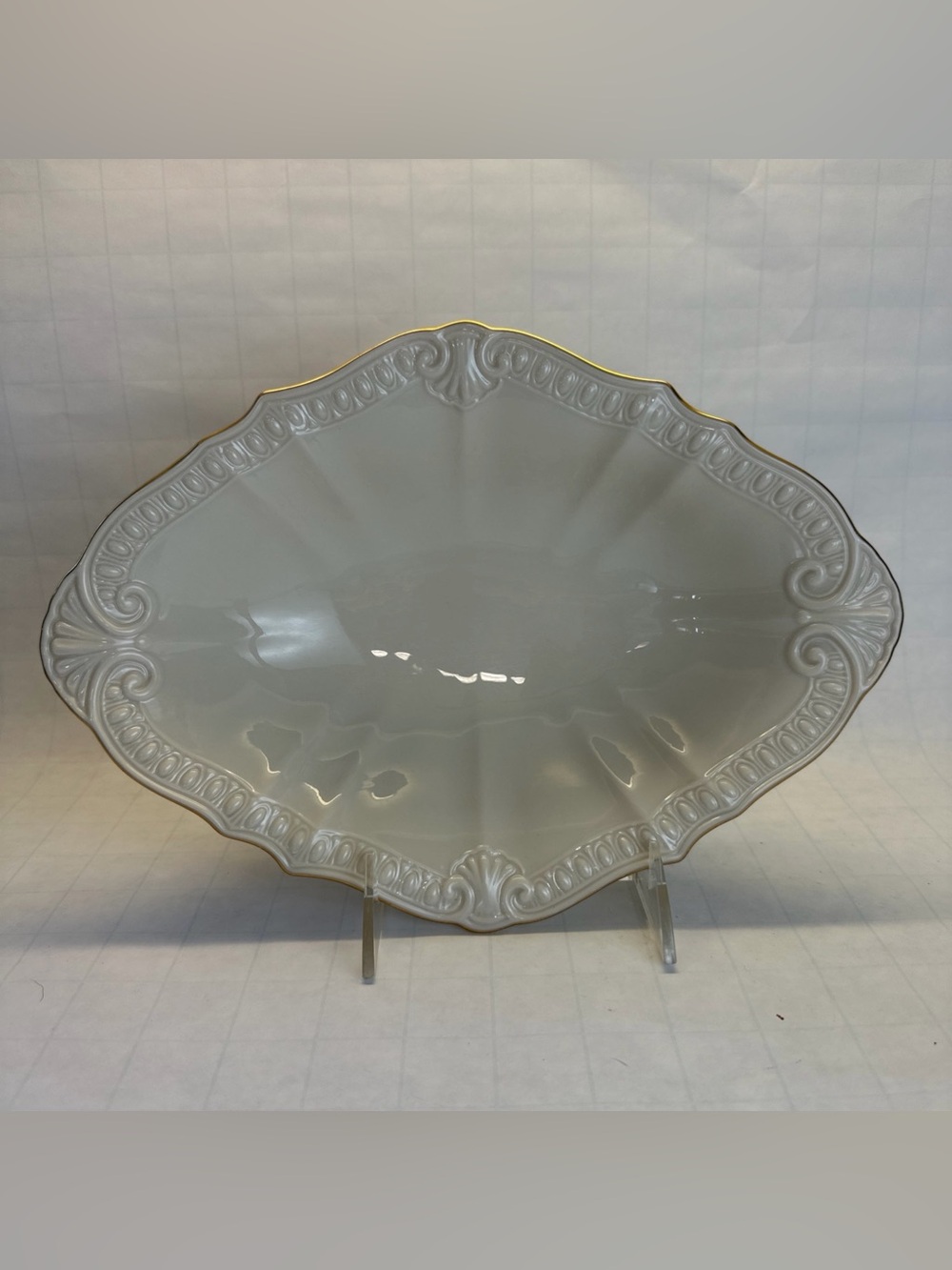 Vintage Lenox Oval Centerpiece Chadwick 8x11" Serving Dish Gold Trim USA Bowl